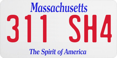 MA license plate 311SH4