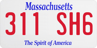 MA license plate 311SH6