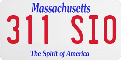 MA license plate 311SI0