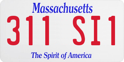 MA license plate 311SI1