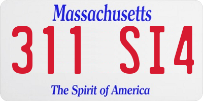 MA license plate 311SI4