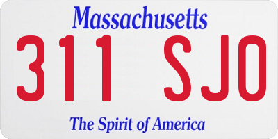MA license plate 311SJ0