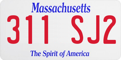 MA license plate 311SJ2