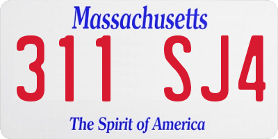 MA license plate 311SJ4