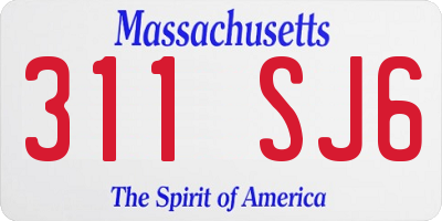 MA license plate 311SJ6