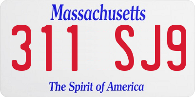 MA license plate 311SJ9