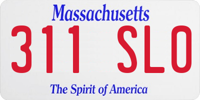 MA license plate 311SL0