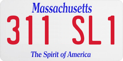 MA license plate 311SL1