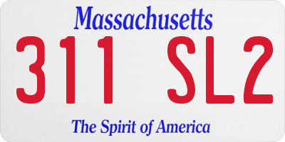 MA license plate 311SL2