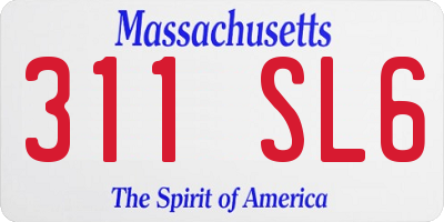 MA license plate 311SL6