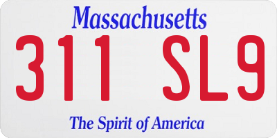 MA license plate 311SL9