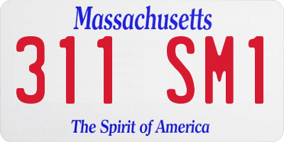 MA license plate 311SM1