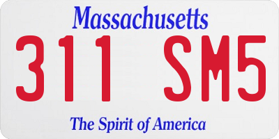 MA license plate 311SM5