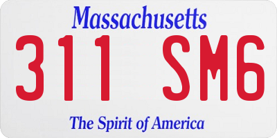 MA license plate 311SM6