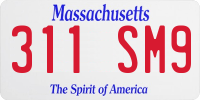 MA license plate 311SM9