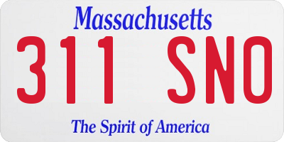 MA license plate 311SN0