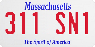 MA license plate 311SN1