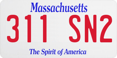 MA license plate 311SN2