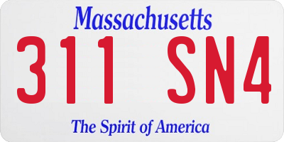 MA license plate 311SN4