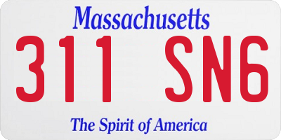 MA license plate 311SN6