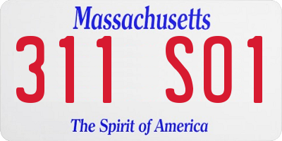 MA license plate 311SO1