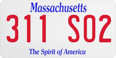 MA license plate 311SO2