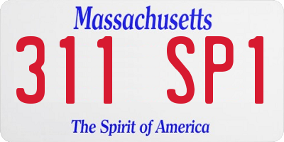 MA license plate 311SP1