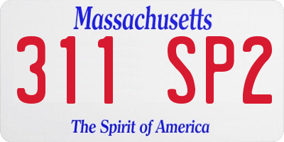 MA license plate 311SP2