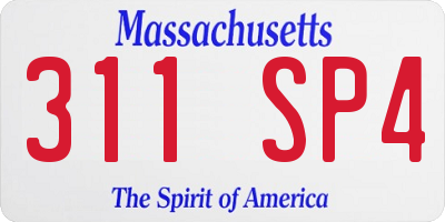 MA license plate 311SP4