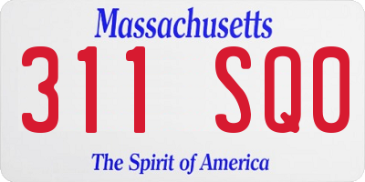 MA license plate 311SQ0