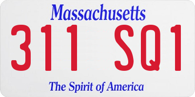 MA license plate 311SQ1