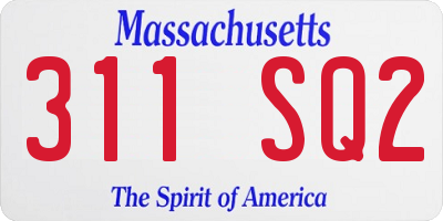 MA license plate 311SQ2