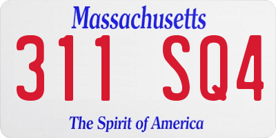 MA license plate 311SQ4