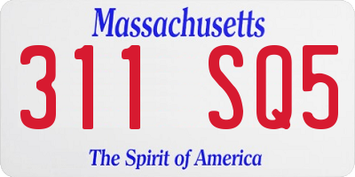MA license plate 311SQ5