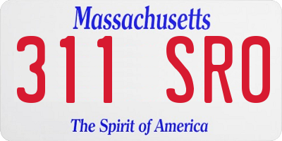 MA license plate 311SR0