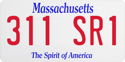 MA license plate 311SR1