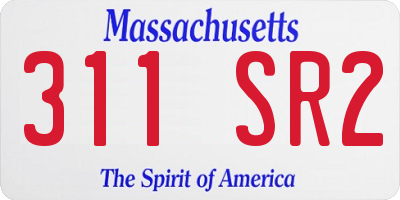 MA license plate 311SR2