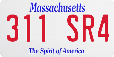 MA license plate 311SR4
