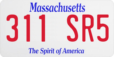 MA license plate 311SR5