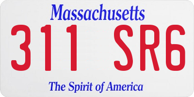 MA license plate 311SR6