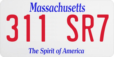 MA license plate 311SR7