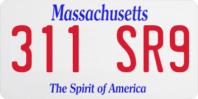 MA license plate 311SR9