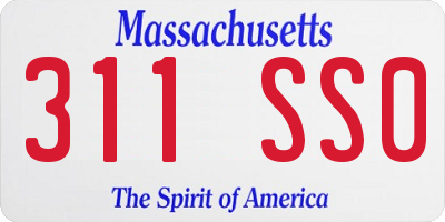 MA license plate 311SS0
