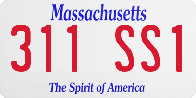 MA license plate 311SS1