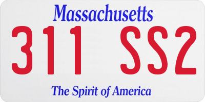 MA license plate 311SS2