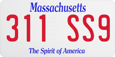 MA license plate 311SS9