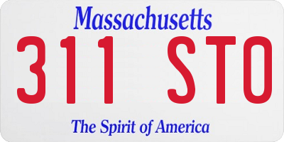 MA license plate 311ST0