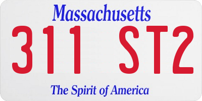MA license plate 311ST2