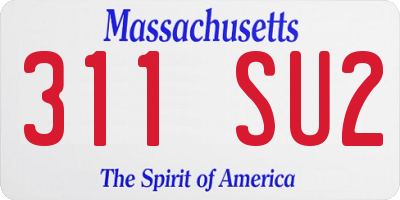 MA license plate 311SU2