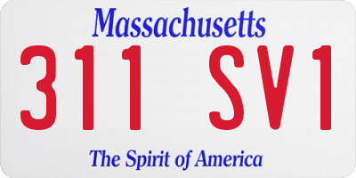 MA license plate 311SV1